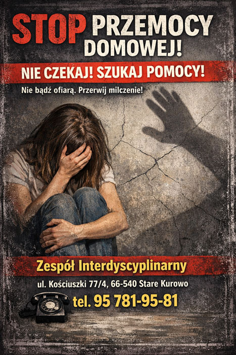 plakat stop przemocy zespół interdyscyplinarny stare kurowo